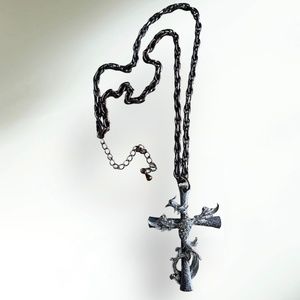 Goth Rustic cross necklace